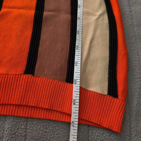 Scotch & Soda Orange Knit Striped Top Sz Small - Picture 5 of 16